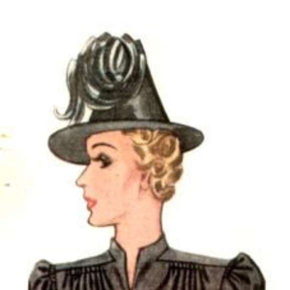 ENTICING 1960\'s BLACK STRAW TOP HAT + TALL CURLY FEATHERS & WIDE GROSGRAIN BAND main image 4